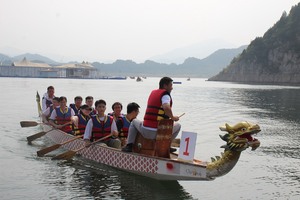 平谷金海湖特色主题团建拓展活动-龙舟团建